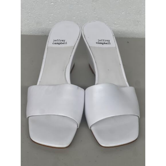 Jeffrey Campbell sz8.5 white Appetit Wedge open toe slip on wedge heel - Picture 2 of 5
